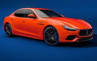 Картинка 2022, Maserati Ghibli, машины, maserati ghibli ftributo, синий, оранжевая машина, спортивный автомобиль, бесплатные фотографии