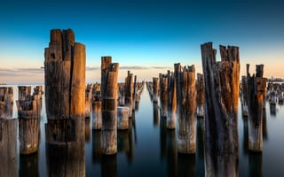 Картинка Австралия, Мельбурн, море, природа, древесина, старый пирс