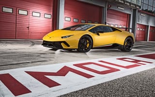 Картинка Lamborghini Huracan, желтый, машины, суперкар, вид сбоку