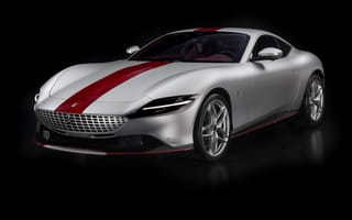 Картинка ferrari roma, 2023, машины, темный, спортивный автомобиль, серебристая машина