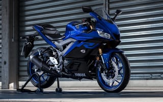 Картинка 2019, спортивные мотоциклы, синий велосипед, мотоциклы и велосипеды, бесплатные фотографии, Yamaha YZF-R3