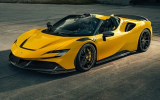 Картинка 2022, спортивный автомобиль, Ferrari SF90 Spider, жёлтый автомобиль, бесплатные фотографии, машины, чёрный обод