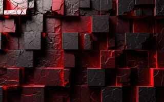 Картинка абстракция, кубы, HD, минимализм, 3D рендеринг, брутализм, лава, свет изнутри, геометрический паттерн, 2k, иллюстрация, блоки, 16:9, красный цвет, хайтек, повреждения, геометрия, неоновая подсветка, 3д графика, заставка на телефон, 4k, багровый, концепт, 1920х1080, темный, свечение, игровой, рабочий стол, уголь, черный цвет, 3D, ИИ, дизайн, вулкан, арт, хаос, трещины, плиты, растрескавшийся, алый, магма, разломы, камень, фото высокого разрешения, кубики, нейросеть, матовая текстура