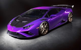 Картинка спортивный автомобиль, фиолетовая машина, темный, Lamborghini Huracan EVO, машины