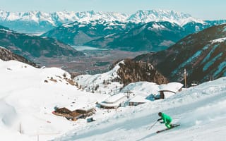 Картинка горы, снег, кататься на лыжах, спорт
