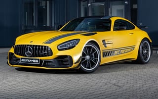 Картинка чёрный обод, Mercedes-AMG GT R PRO, жёлтый автомобиль, 2022, спортивный автомобиль, машины