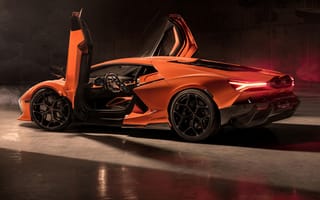 Картинка Lamborghini Revuelto, 2024, спортивный автомобиль, машины, бесплатные, оранжевая машина, открытые двери