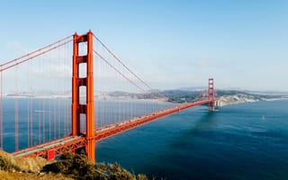 Картинка море, побережье, башня, Сан-Франциско, вода, золотые ворота, транспортное средство, бесплатные фотографии, подвесной мост, мост, вантовый мост, пейзажи