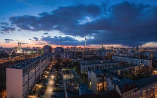 Картинка ночной город, берлин, архитектура