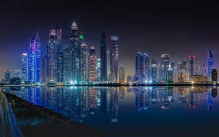 Картинка ночь, огни, Дубай