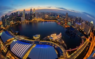Картинка Singapore, огни, ночь, Сингапур, город