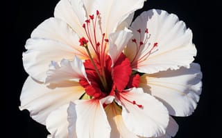 Картинка макро, белый, mallow flower, цветы, темный