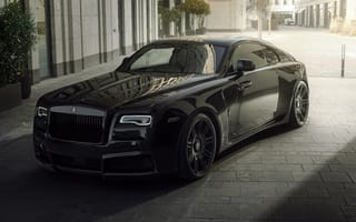 Картинка элитная машина, Rolls Royce Wraith, дорогая машина, черная машина, черные колеса, заниженная машина, машины