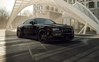 Картинка Rolls Royce Wraith, черная машина, элитная машина, машины, дорогая машина, черный стиль