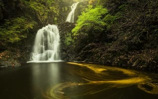 Картинка Остров Скай, река, водопад, Шотландия