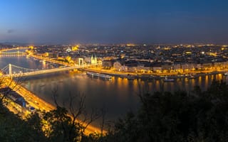 Картинка Венгрия, ночь, город