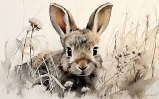 Картинка кролик, искусство, простой, рендеринг, животное