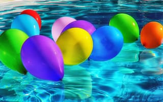 Картинка вода, цветок, мокрая, воздушные шары, веселый, разное, цвет, красочный, игрушка, отпраздновать, баллоны, бассейн, влажная, синий, водить, праздник, шар, удар, партии, слегка, плавать, резиновая, весело