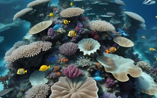 Картинка пейзаж, океан, природа, подводный мир, красота, животные