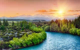 Картинка Clutha river, New Zealand, South Island