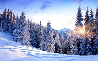 Картинка горы, зима, снег