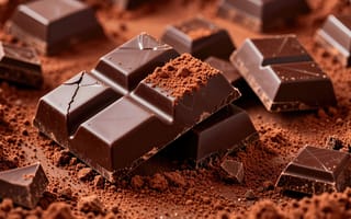 Картинка шоколад, горький шоколад, фоновый рисунок, какао порошок, ингредиенты, сладкое, рендеринг, плитка шоколада, арт, дольки шоколада, вкуснятина, десерт, темный шоколад, кусочки, 16:9, рабочий стол, текстура, коричневый, HD, аппетитно, 1920х1080, заставка на ПК, крупный план, макро, еда, какао, лакомство, нейросеть, ИИ, кондитерские изделия, сладости, 2k, кулинария, 4k