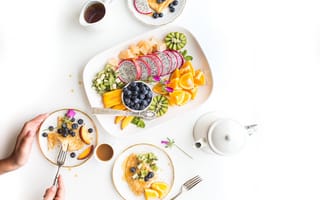 Картинка фрукты, блюдо, здорового, блин, мелкая бытовая техника, кухня, завтрак, продукт, еда