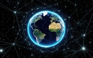 Картинка земля, планета земля, 4k, созвездия, неон, ИИ, космос, концепт арт, америка, Африка, коммуникации, технологии, 2k, галактика, 1920х1080, материки, голубое свечение, иллюстрация, светящиеся узлы, вселенная, океаны, линии связи, атмосфера, звезды, земной шар, 3D графика, цифровая сеть, информационная сеть, открытый космос, блокчейн, звездное небо, будущее, HD, свечение, футуризм, рендеринг, рабочий стол, интернет, Европа, абстракция, глобальная сеть, нейросеть, 16:9