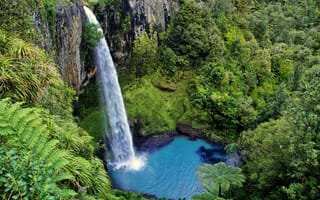 Картинка новая зеландия, водоём, водопад