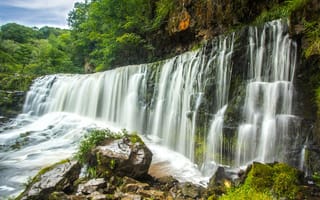 Картинка вода, водопад, водосток, Вассерфаль, Англия, Уэльс, поток, водоём, природа, река, водная характеристика