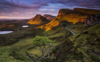 Картинка Шотландия, закат, Остров Скай