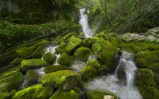 Картинка речка, природа, камни, водопад