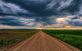 Картинка Колорадо, поле, закат, дорога