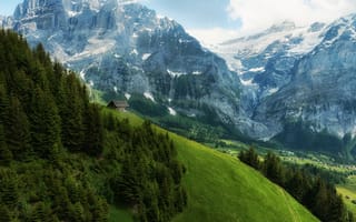 Картинка Гриндельвальд, горы, холмы, Швейцария