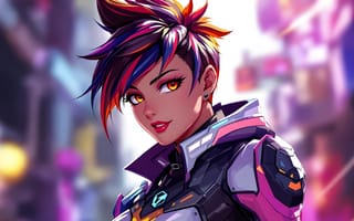 Картинка Игры, фантастика, Overwatch, Трейсер, аниме