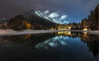 Картинка Словения, Альпы, ночь