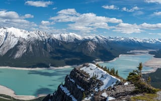 Обои Озеро Авраам, Альберта, Канада