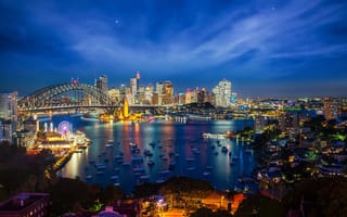 Картинка Sydney city, New south wales, Australia, ночные города