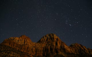 Картинка парк, небо, pwnight, canon6d, астрономия, parksjd, созвездие, Орион, звезды, бриджмаунтин, joeparks, ночь, сионный национальный парк, ясно, сион, национальной