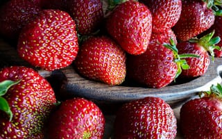 Картинка ягоды, еда, красный, макро, лето, вкусно, клубника, садовая, Виктория
