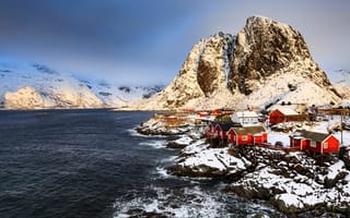 Картинка Лофотенские острова, Норвегия, Lofoten, Lofoten Islands, Reine, Рейн