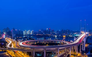Картинка Мост Нанпу, река, хуанпу, Шанхай