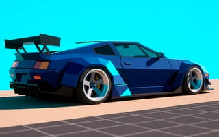 Картинка автомобиль, машина, иллюстрация, минимализм, дорога