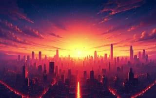 Картинка небо, солнце, облака, город, погода, живые, пейзаж, 4к, видео, природа