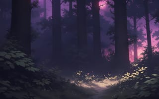 Картинка природа, лес, вечер, улица, пейзаж