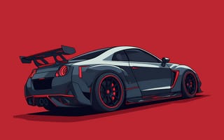 Картинка автомобиль, минимализм, техника, 3d