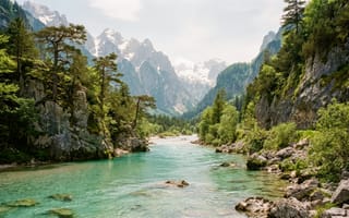 Картинка на открытом воздухе, небо, рок, без людей, вода, природа, лес, дерево, облако, река, пейзаж, горы, день