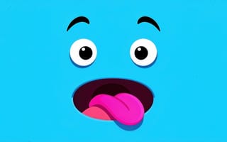 Картинка смайлик, мультяшный персонаж, 1920х1080, эмоции, рабочий стол, нейросеть, поп-арт, эмоция удивления, яркий, векторная графика, игривый дизайн, 4k, голубой смайлик, цифровая иллюстрация, 2k, удивлённое лицо, комиксный стиль, мультяшная мордашка, забавный смайлик, плоский дизайн, 16:9, высунутый язык, ИИ, персонаж, анимация, выразительные брови, графический дизайн, выражение лица, большие глаза, минимализм, иллюстрация, открытый рот, детская графика, HD