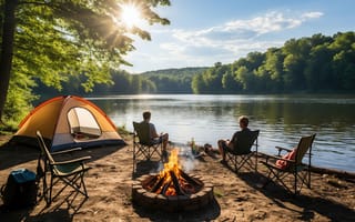 Картинка кемпинг, палатка, кемпинговая зона, летний отдых, 16:9, природа, отдых на природе, лагерь, 4k, лес, огонь, кемпинговое оборудование, вода, нейросеть, свежий воздух, умиротворение, солнце, романтика, HD, закат, тени, отпуск, берег, озеро, приключения, костёр, 1920х1080, 2k, кемпинговая палатка, ИИ, туризм, рабочий стол, спокойствие, туристическое снаряжение, поход, складные стулья, деревья, досуг
