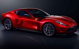 Картинка Ferrari Омологирована, красная машина, 2020, темный, спортивный автомобиль
